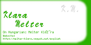 klara melter business card